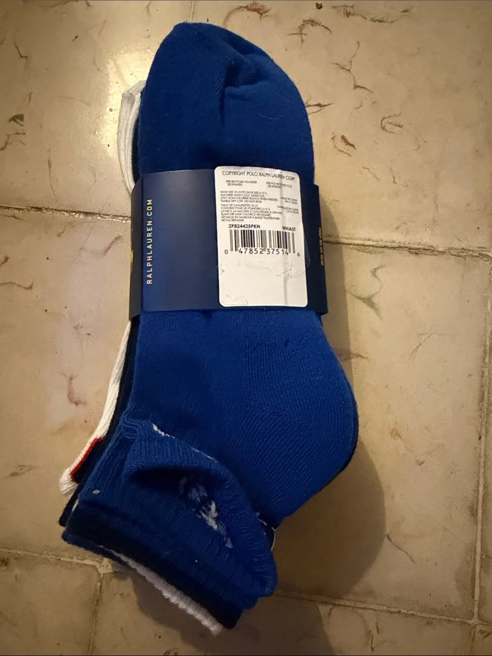 Polo by Ralph Lauren White & Navy Athletic Socks - 6 Pairs